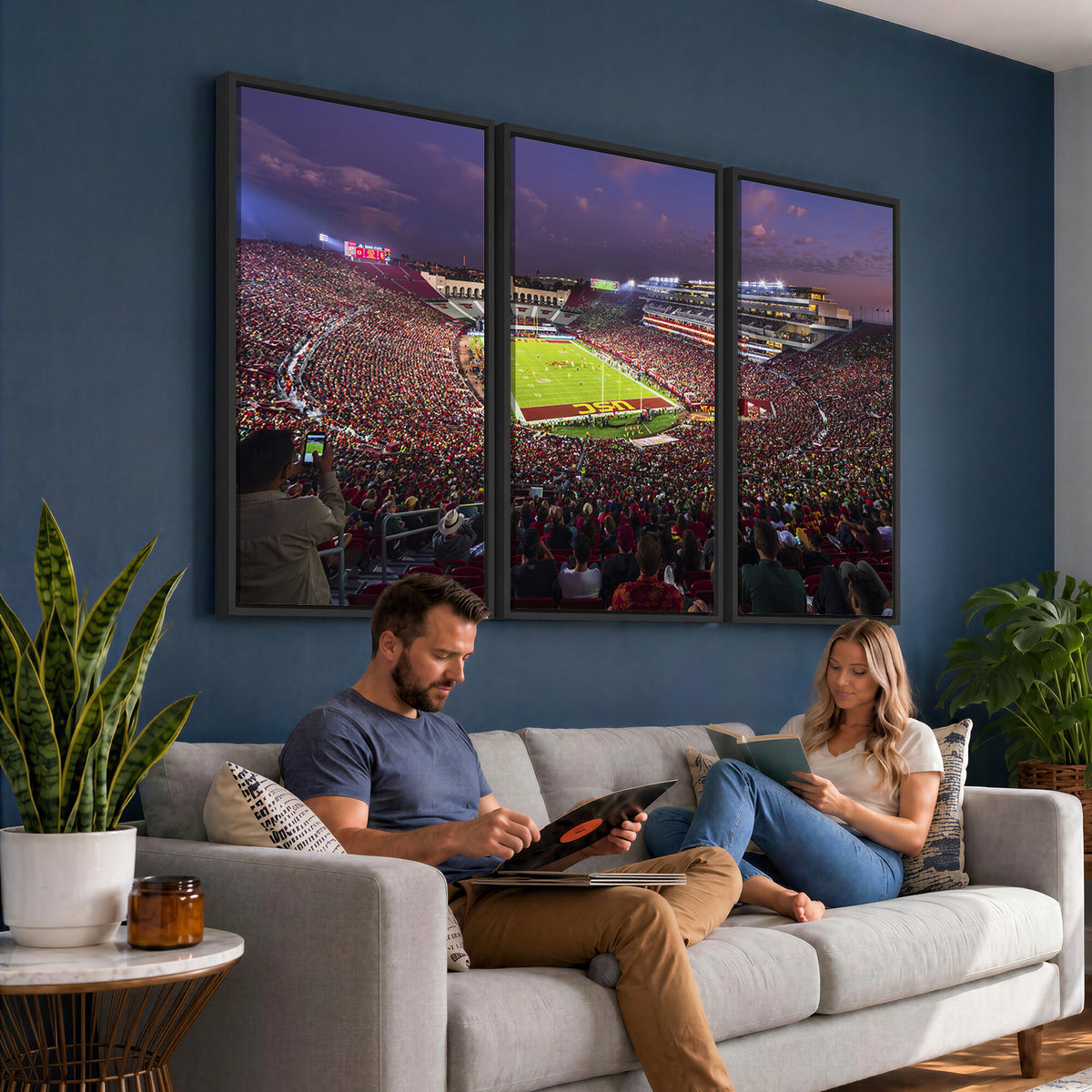 73373-MGV-CV-36X24 - The University of Southern California USC Trojans Football Team Print, Extra Large Game Room Wall Decor