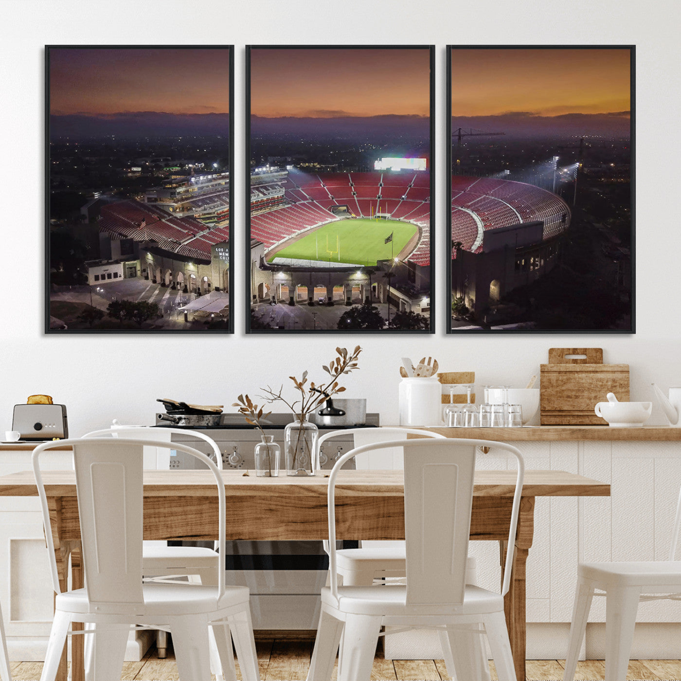 MGV-FC-60X30-3P - The University of Southern California USC Trojans Football Team Print - Los Angeles Memorial
