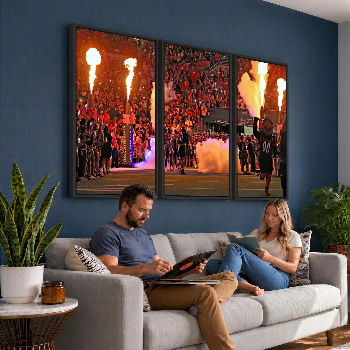98664-MGV-CV-36X24 - The University of Texas at San Antonio Roadrunners Football Team Print, Extra Large Game Room Wall Decor