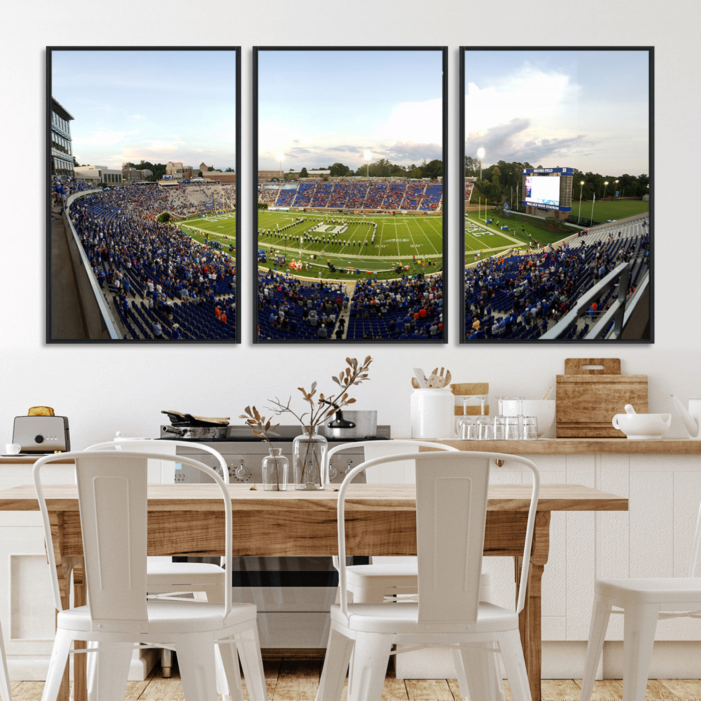 MGV-FC-60X30-3P - The Duke University Blue Devils Football Team Print - Durham Wallace Wade Stadium Wall Art Canvas