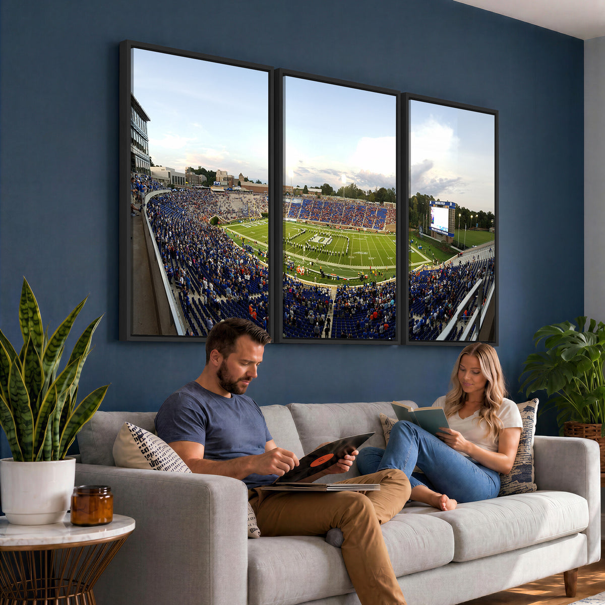 44850-MGV-CV-36X24 - The Duke University Blue Devils Football Team Print, Durham