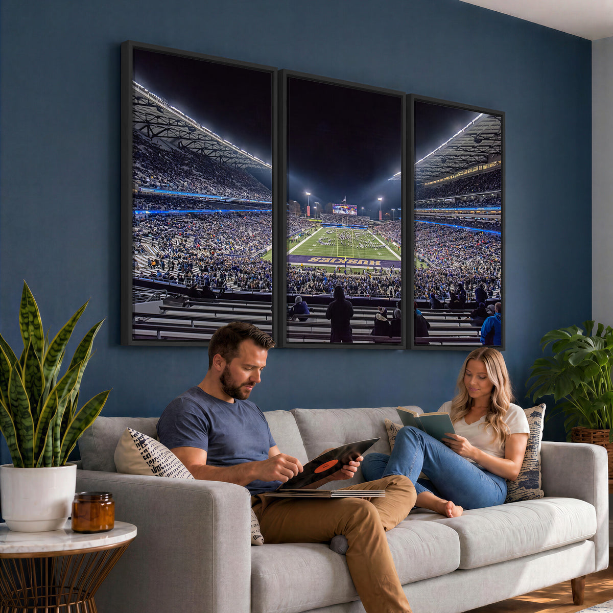 85780-MGV-CV-36X24 - The University of Washington Huskies Football Team Print, Extra Large Game Room Wall Decor