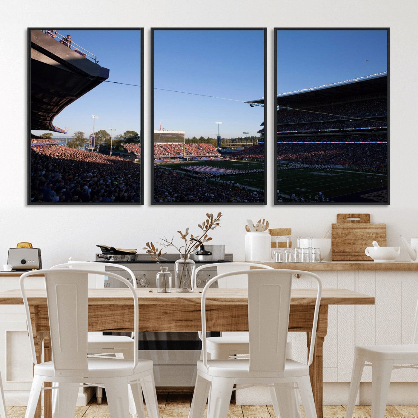 MGV-FC-60X30-3P - The University of Washington Huskies Football Team Print - Seattle Husky Stadium Wall Art Canvas