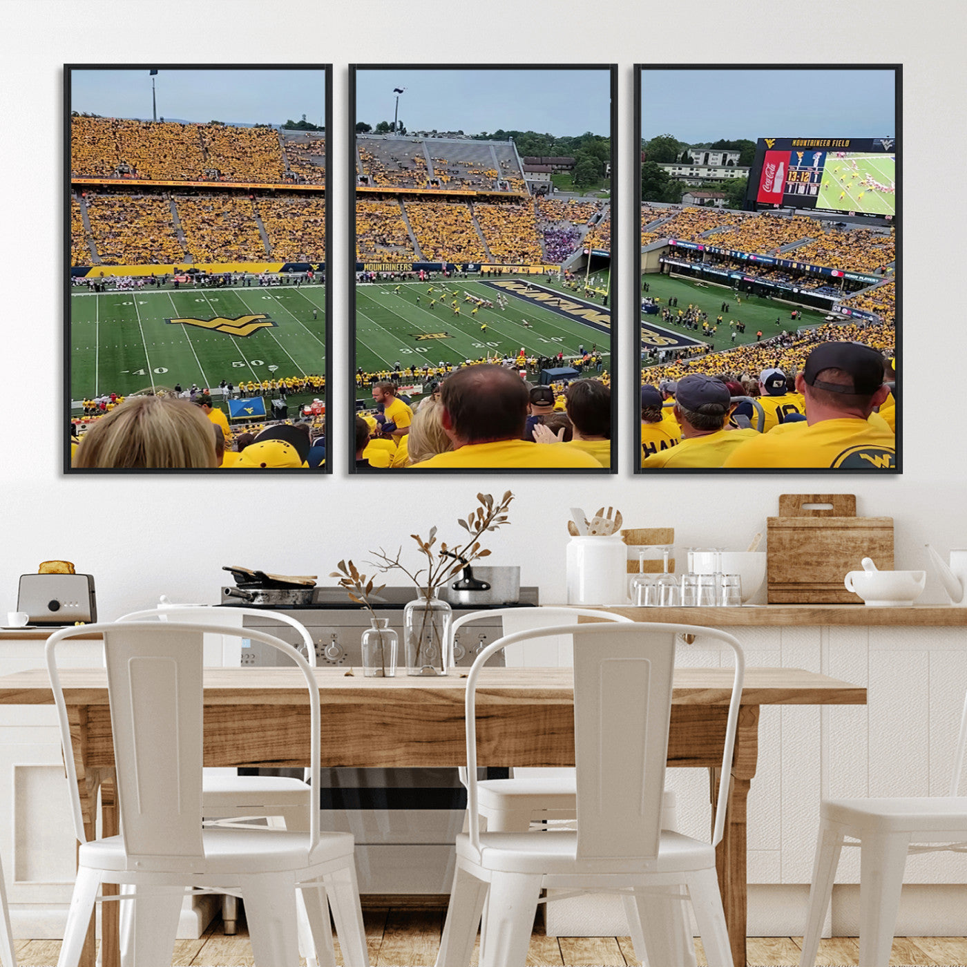 MGV-FC-60X30-3P - Puskar Stadium Canvas Print Wall Art - Morgantown Print - West Virginia University Mountaineers