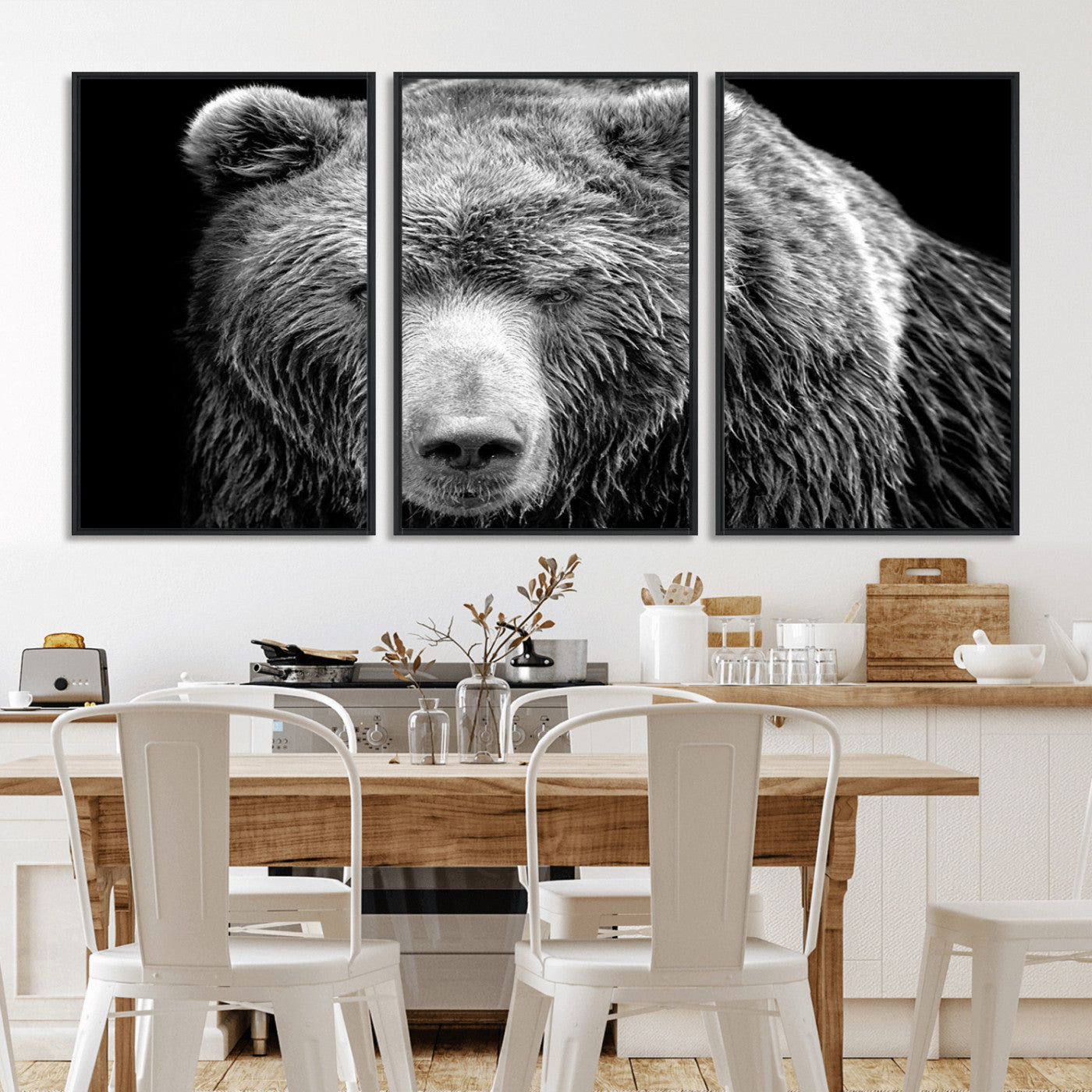 MGV-FC-60X30-3P - 399 Grizzly Bear Canvas Print | Ready to Hang Wall Art | Rustic Farmhouse & Cabin Decor | Wildlife