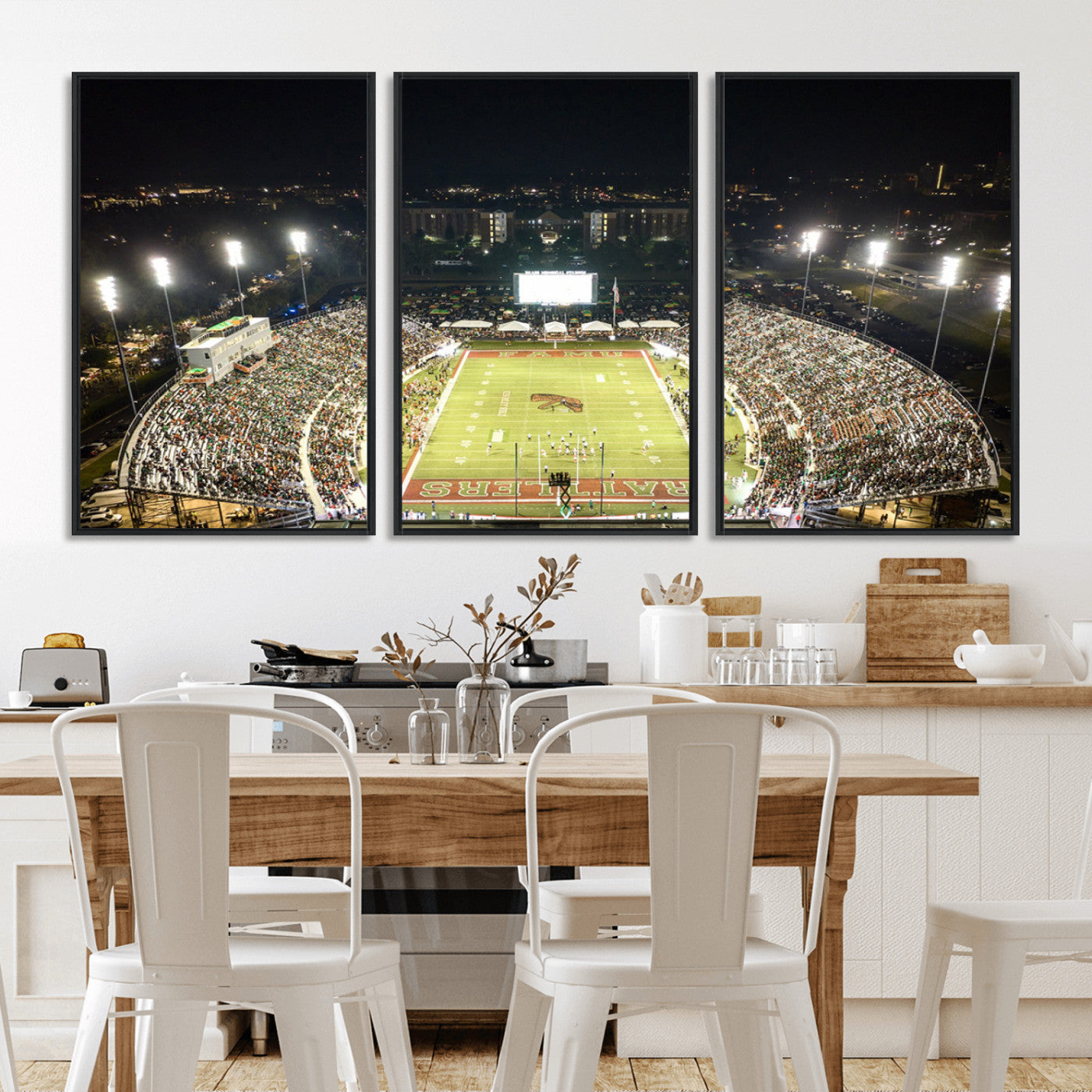 MGV-FC-60X30-3P - Florida A&M Rattlers Football Team Print - Tallahassee Bragg Memorial Stadium Wall Art Canvas Print