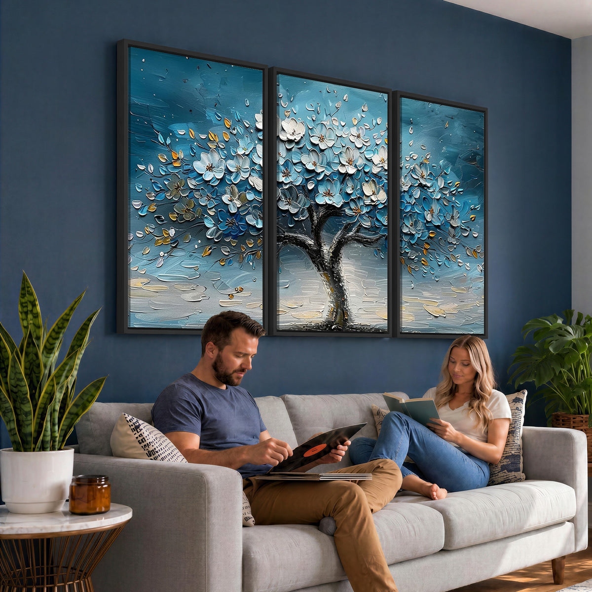 24109-_Poster-30x20 - Abstract Blooming Tree Wall Art Canvas Print, Floral Modern Home Decor