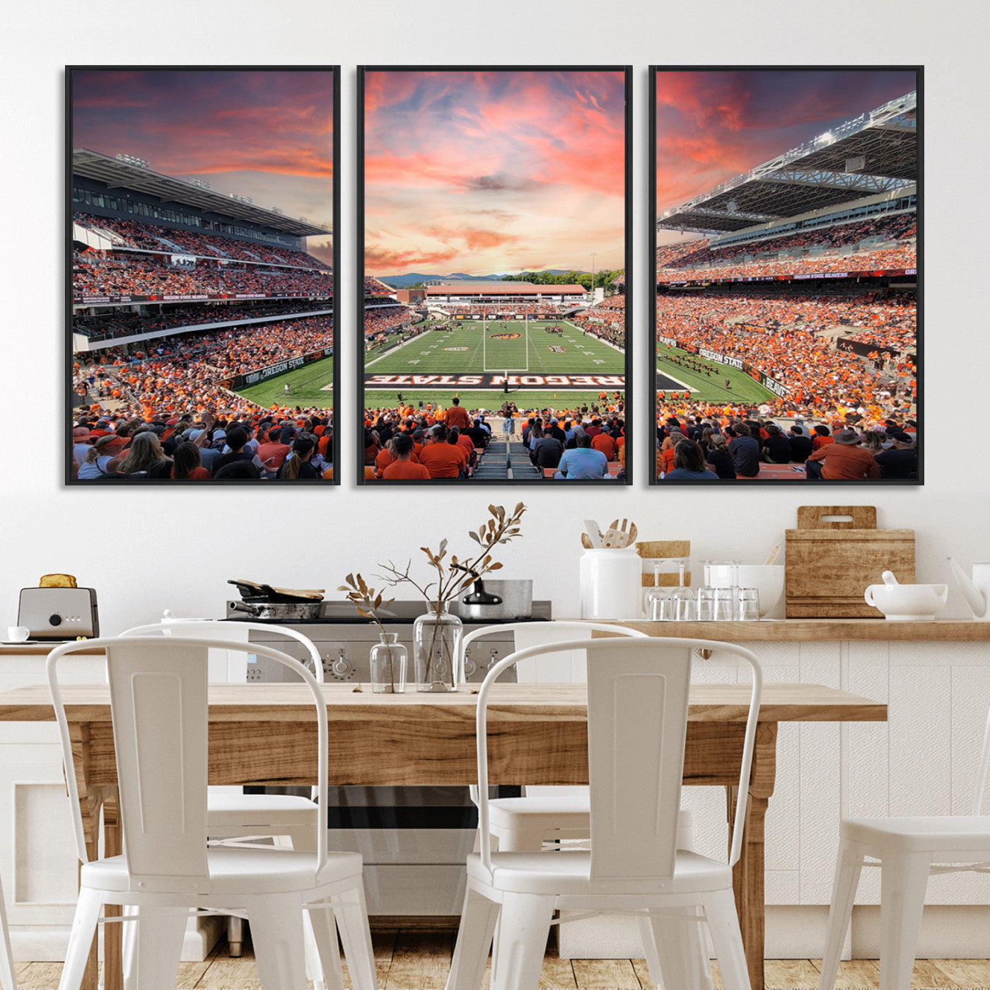 MGV-FC-60X30-3P - Oregon State Beavers Football Team Print - Corvallis Reser Stadium Wall Art Canvas Print
