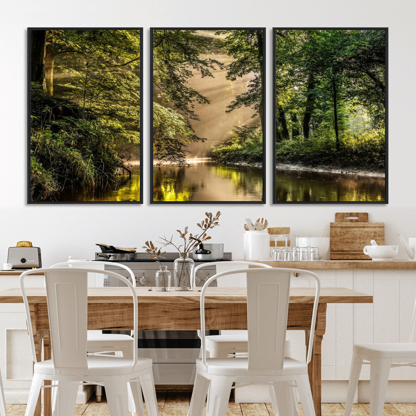 MGV-FC-60X30-3P - Forest Wall Art Print | River Landscape Wall Art | Perfect for Farmhouse Wall Decor, Cabin Wall Art