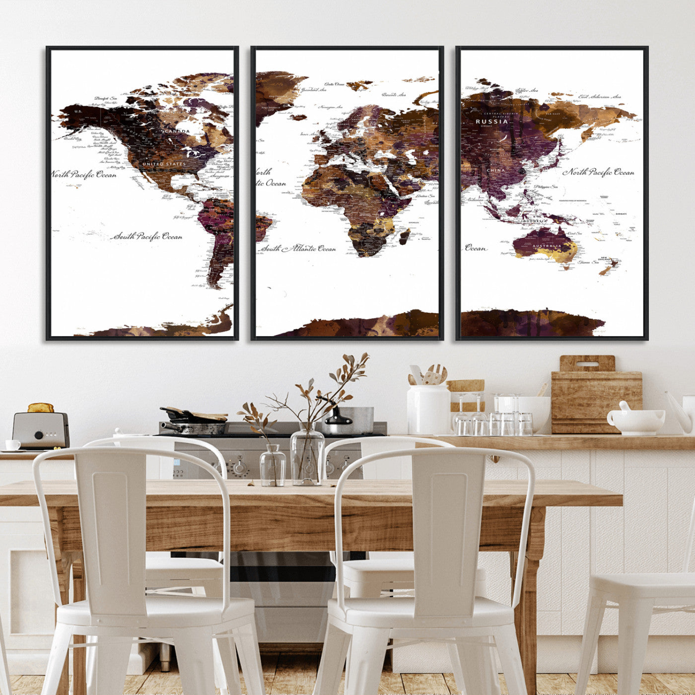 50611-MGV-CV-36X24 - Push Pin World Map Canvas Print – Framed Wall Art for Couples to Track Their Travels – Anniversary