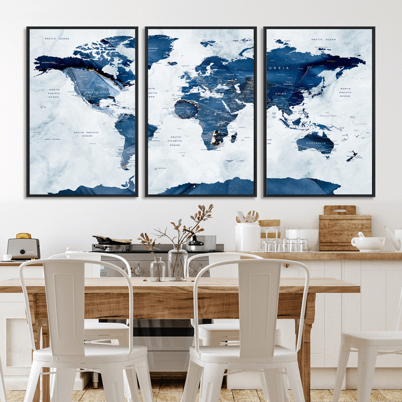 MGV-FC-60X30-3P - Push Pin World Map Canvas Print – Framed Wall Art for Couples to Track Their Travels – Anniversary