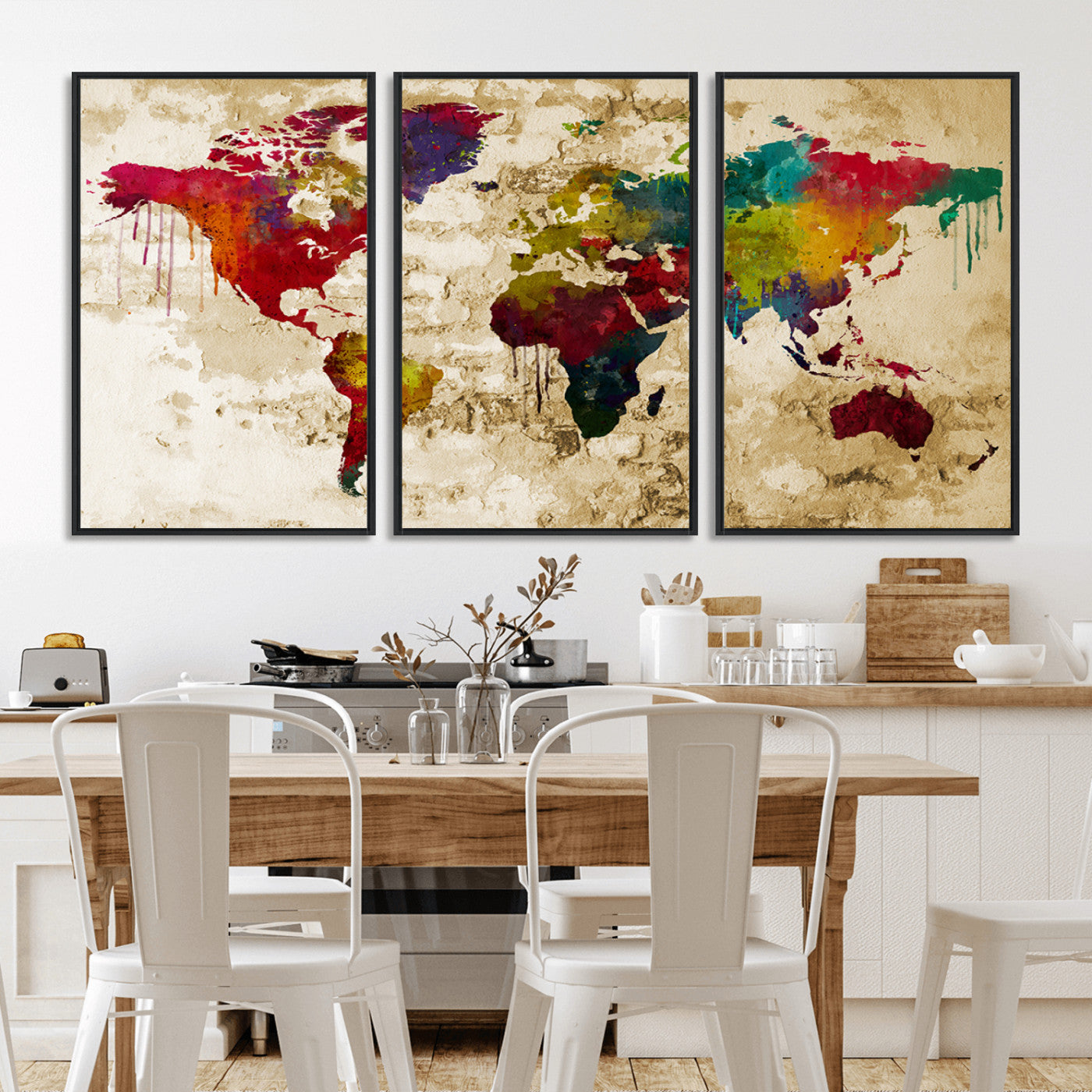 MGV-FC-60X30-3P - Push Pin World Map Canvas Print – Framed Wall Art for Couples to Track Their Travels – Anniversary