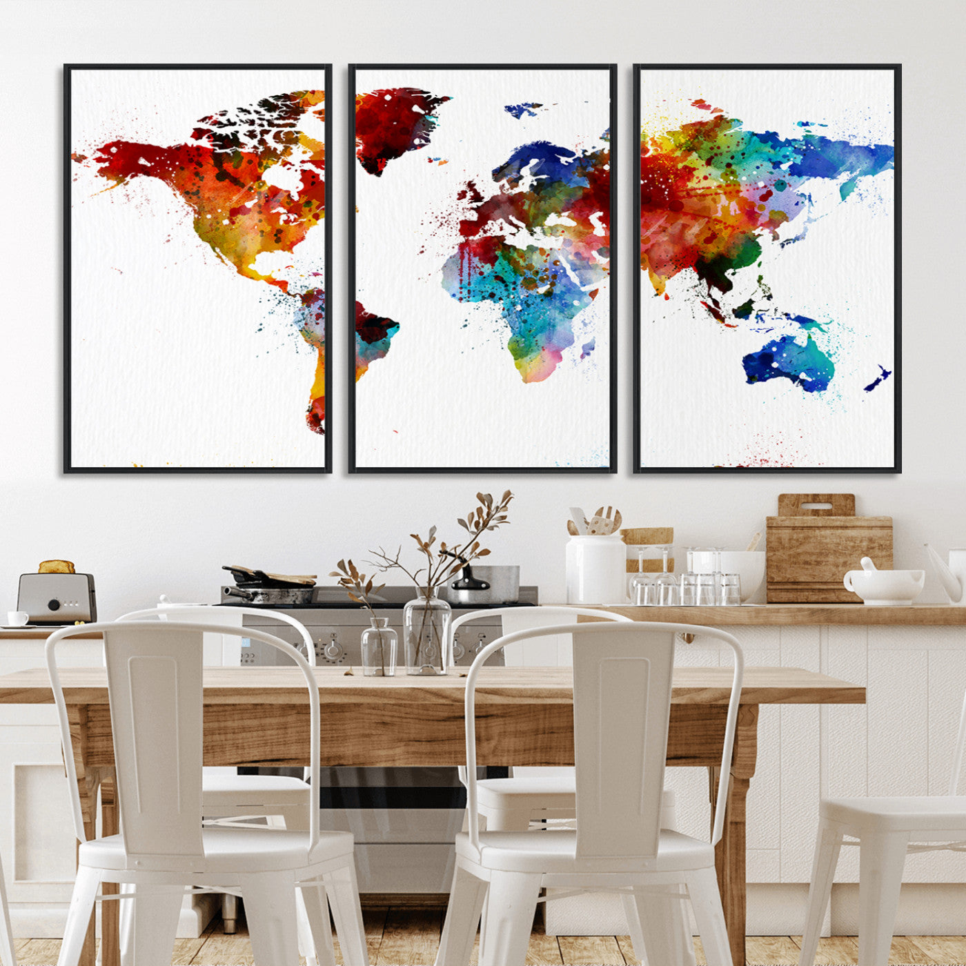 MGV-FC-60X30-3P - Push Pin World Map Canvas Print – Framed Wall Art for Couples to Track Their Travels – Anniversary