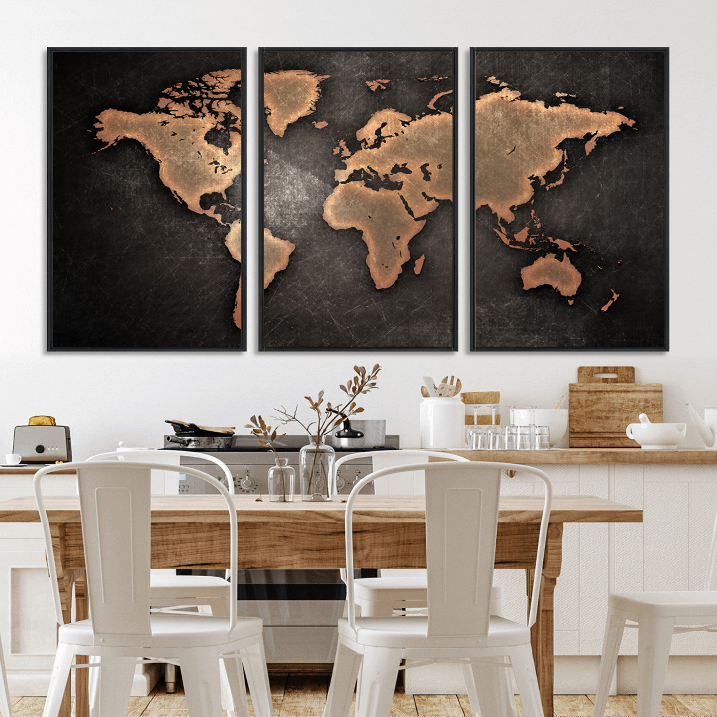 MGV-FC-60X30-3P - Push Pin World Map Canvas Print – Framed Wall Art for Couples to Track Their Travels – Anniversary