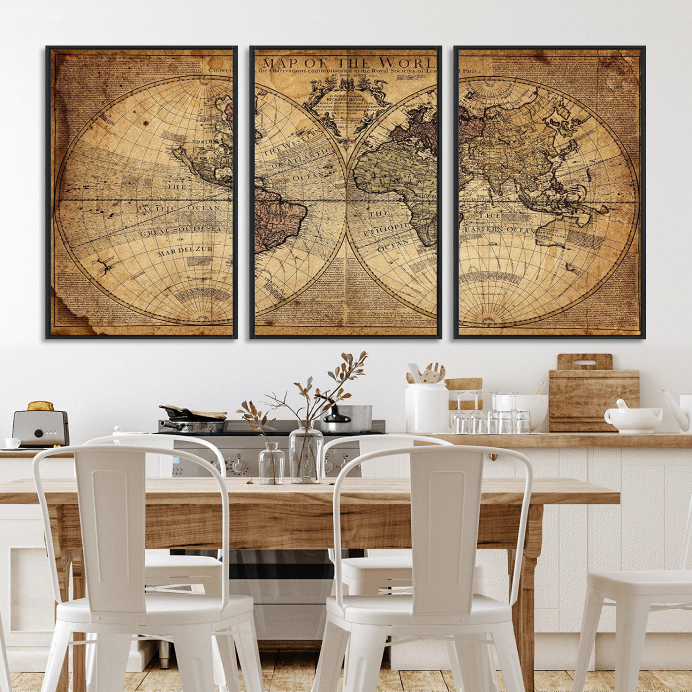 MGV-FC-60X30-3P - Push Pin World Map Canvas Print – Framed Wall Art for Couples to Track Their Travels – Anniversary