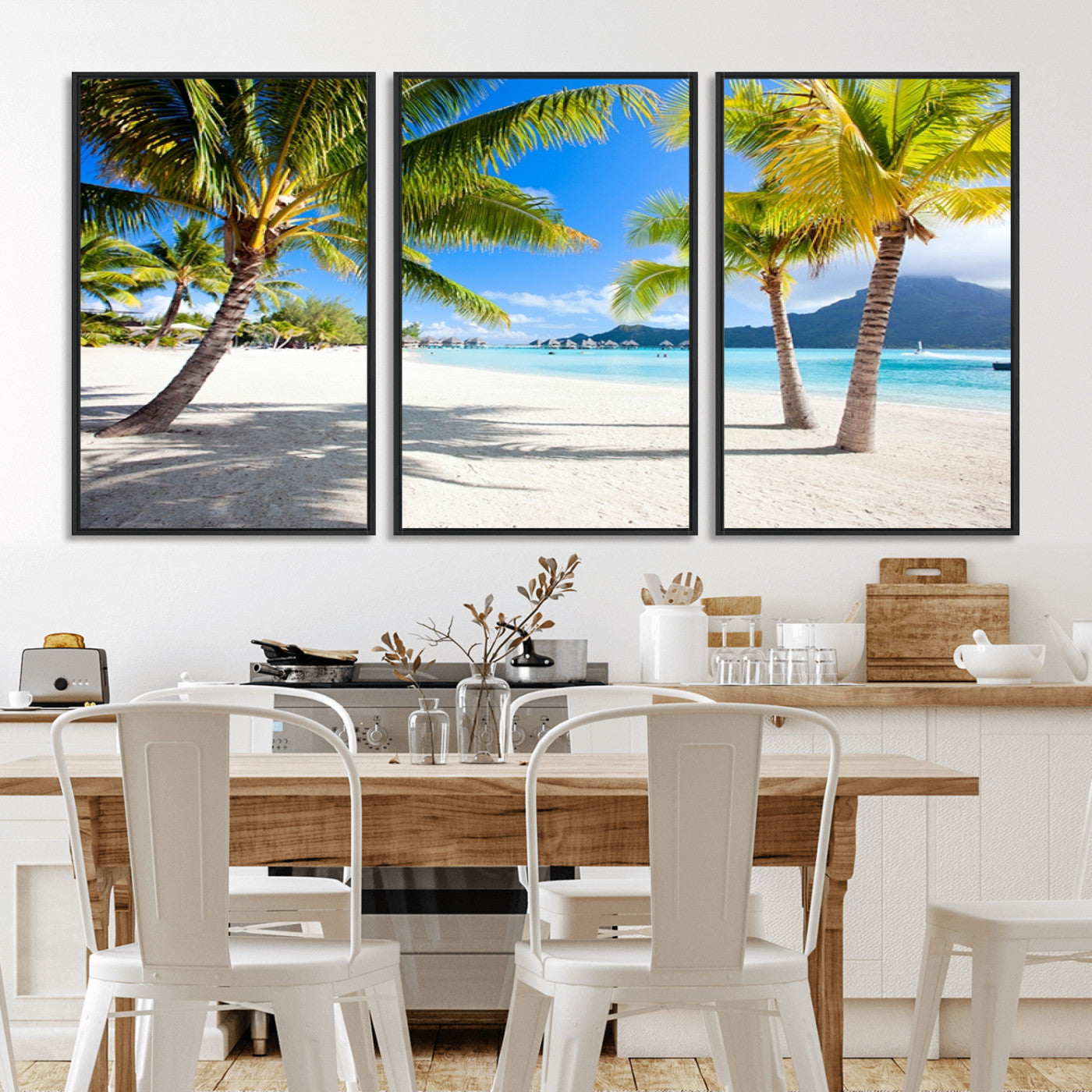 MGV-FC-60X30-3P - Blue Beach and Sea Wall Art Canvas Print