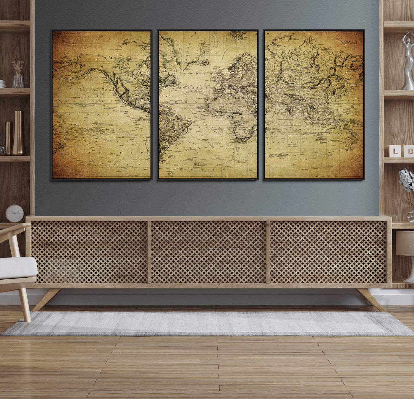 55170-MGV-FC-60X30-3P_Black-Push Pin World Map Canvas Print – Travel Tracker Wall Art for Couples, Perfect Anniversary Gift for Home or Office Decor
