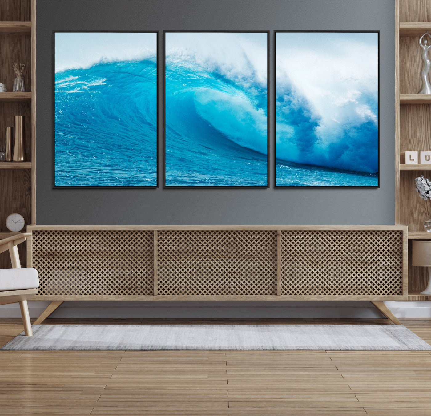 13117-MGV-CV-36X24-Big Ocean Surfing Wave Wall Art Canvas Print