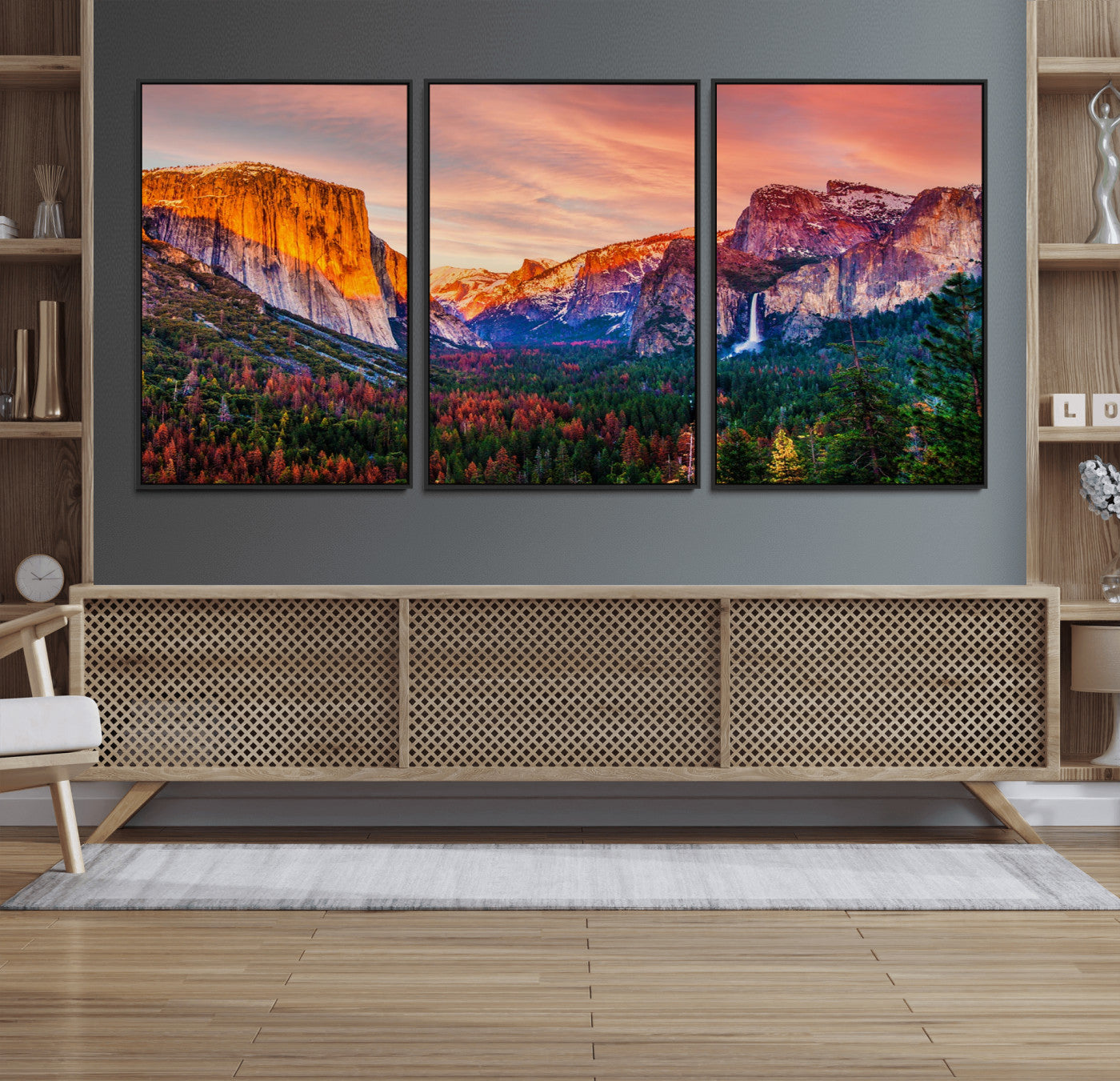 24519-MGV-FC-60X30-3P_Black-Yosemite Nal Park Wall Art Landscape Canvas Print El Capitan