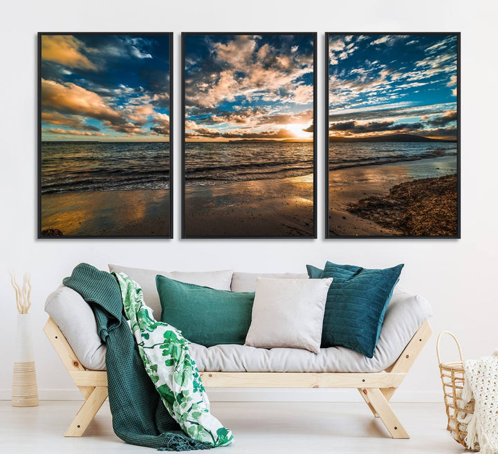 Beach Wall Art - Ocean Sunset Canvas.