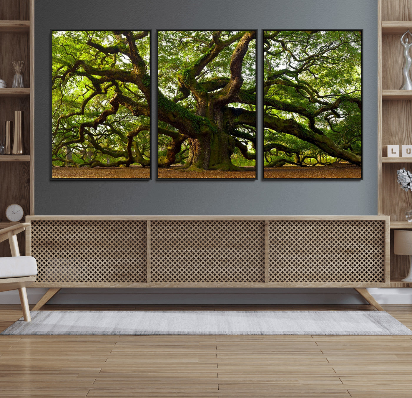 MGV-FC-60X30-3P - Angel Oak Tree Wall Art Canvas Print | Forest Tree Nature Photography Print on Canvas | Large