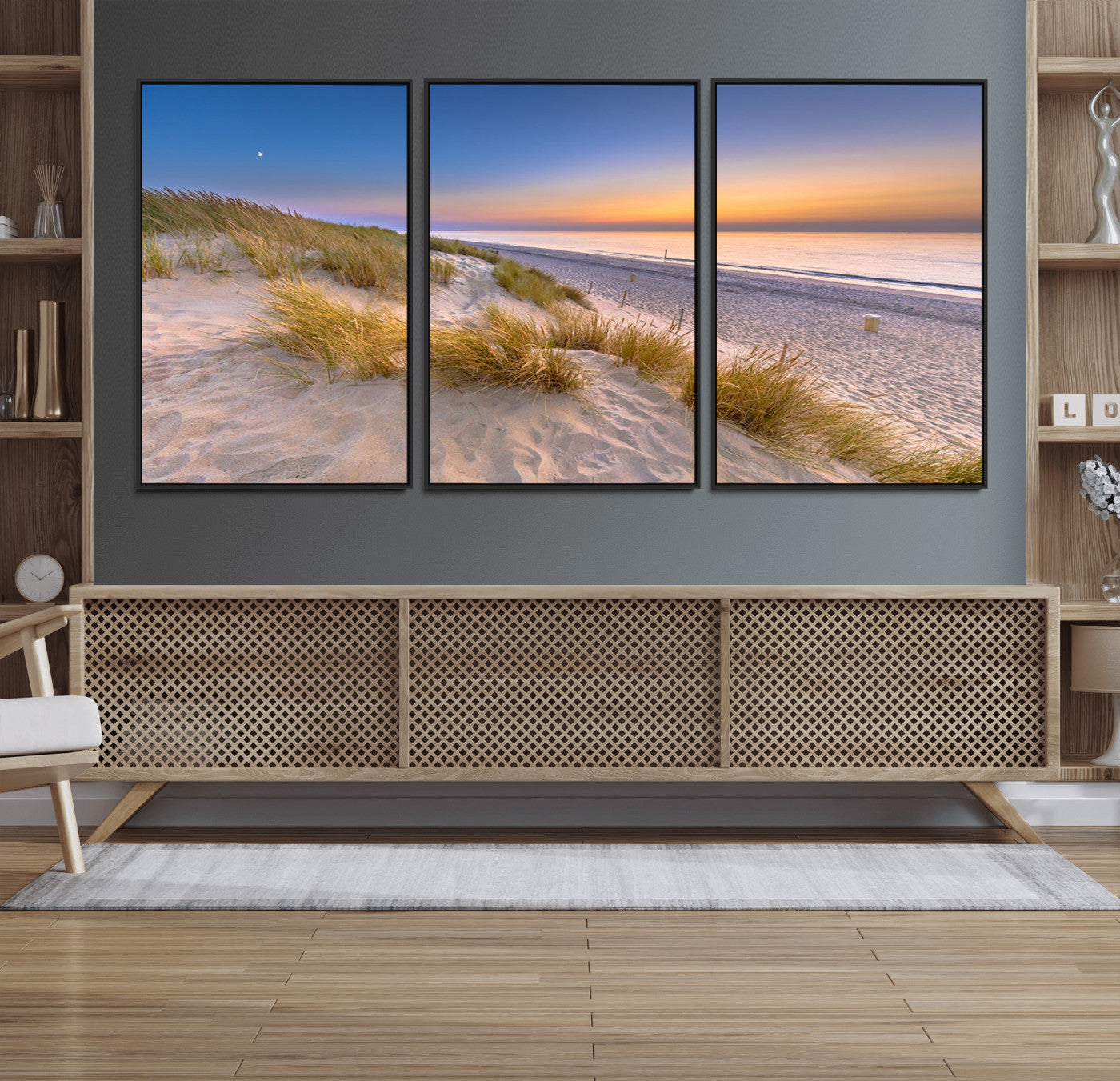 79397-MGV-FC-60X30-3P_Black-Sunrise On The Beach Wall Art Canvas Print