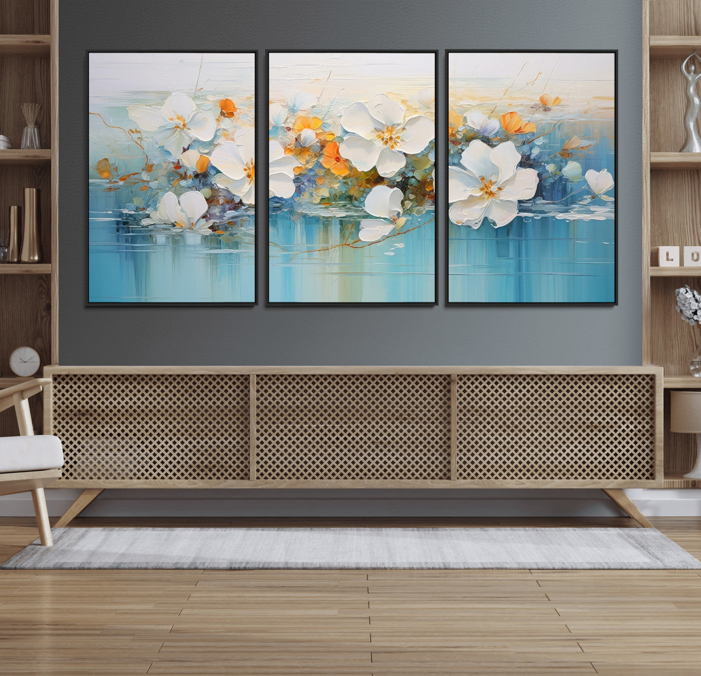 18865-MGV-FC-60X30-3P_Black-Abstract Flower Wall Art Canvas Print