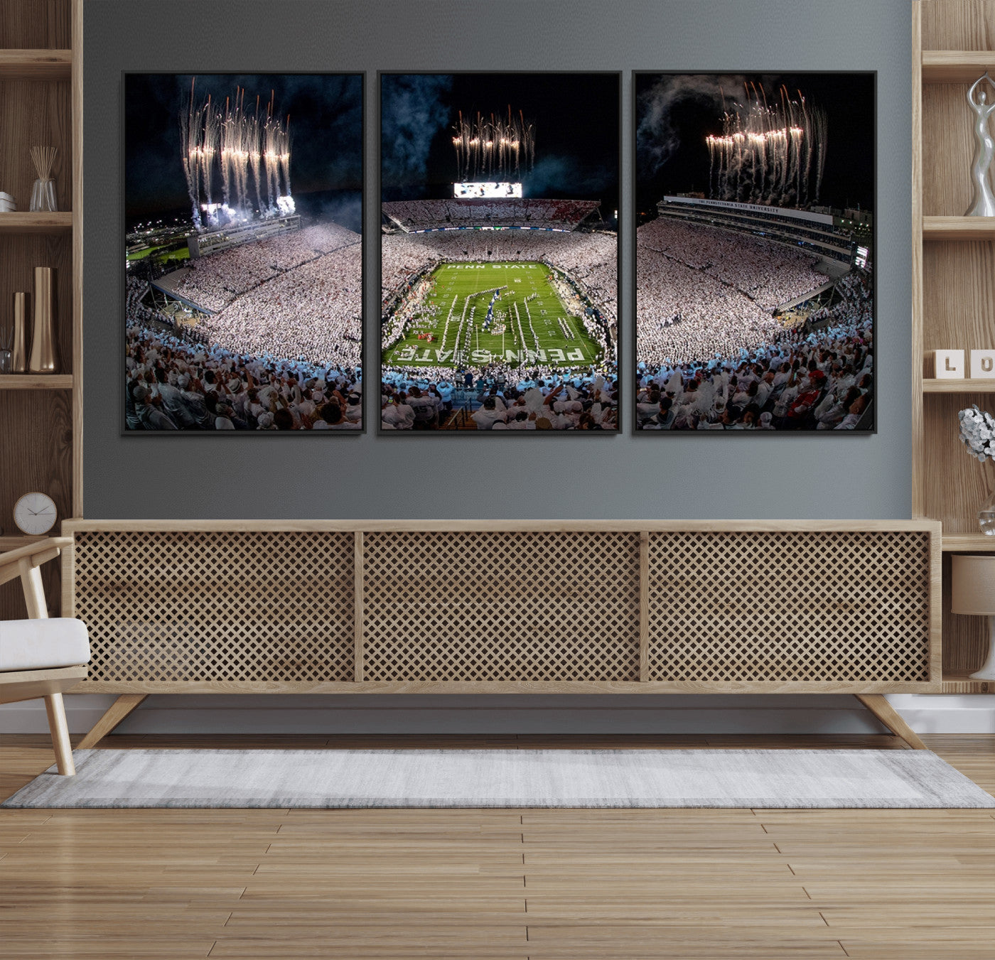 11391-MGV-FC-60X30-3P_Black-Penn Stadium Football Wall Art Canvas Print, Pennsylvania University Football Stadium