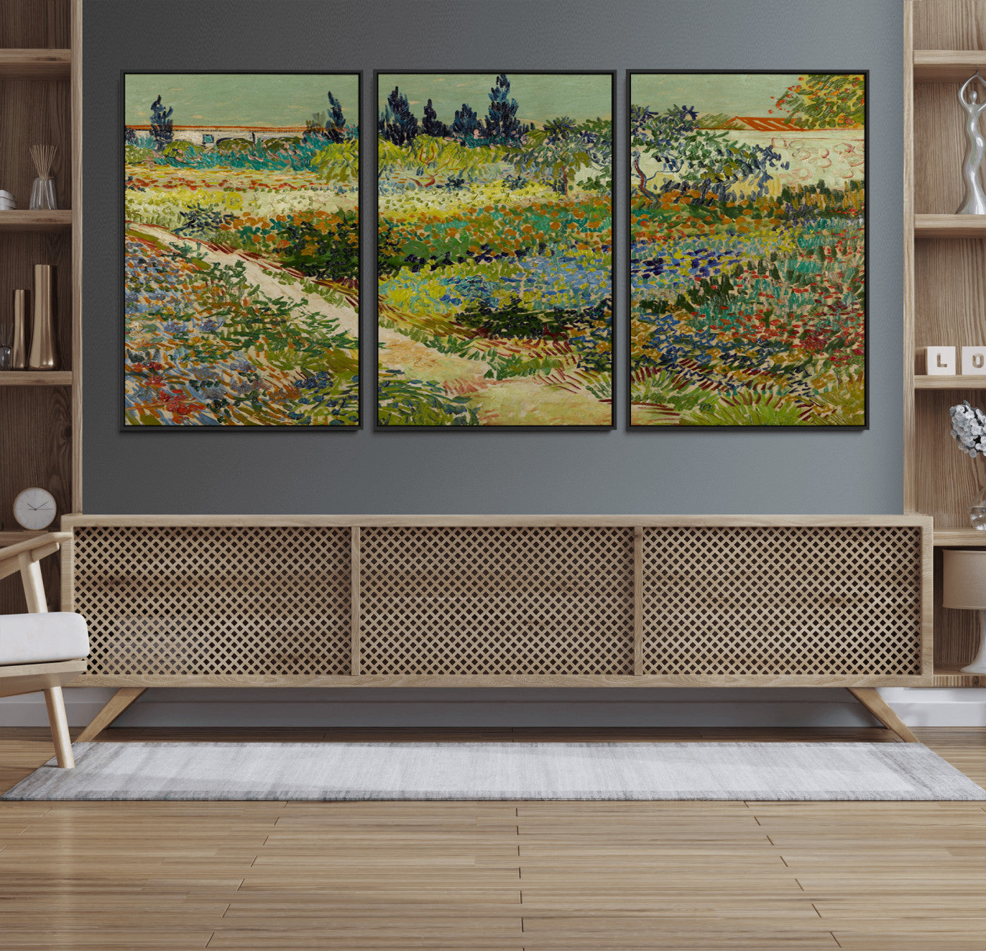 96965-MGV-CV-36X24-Vincent van Gogh Garden at Arles Wall Art Canvas Print