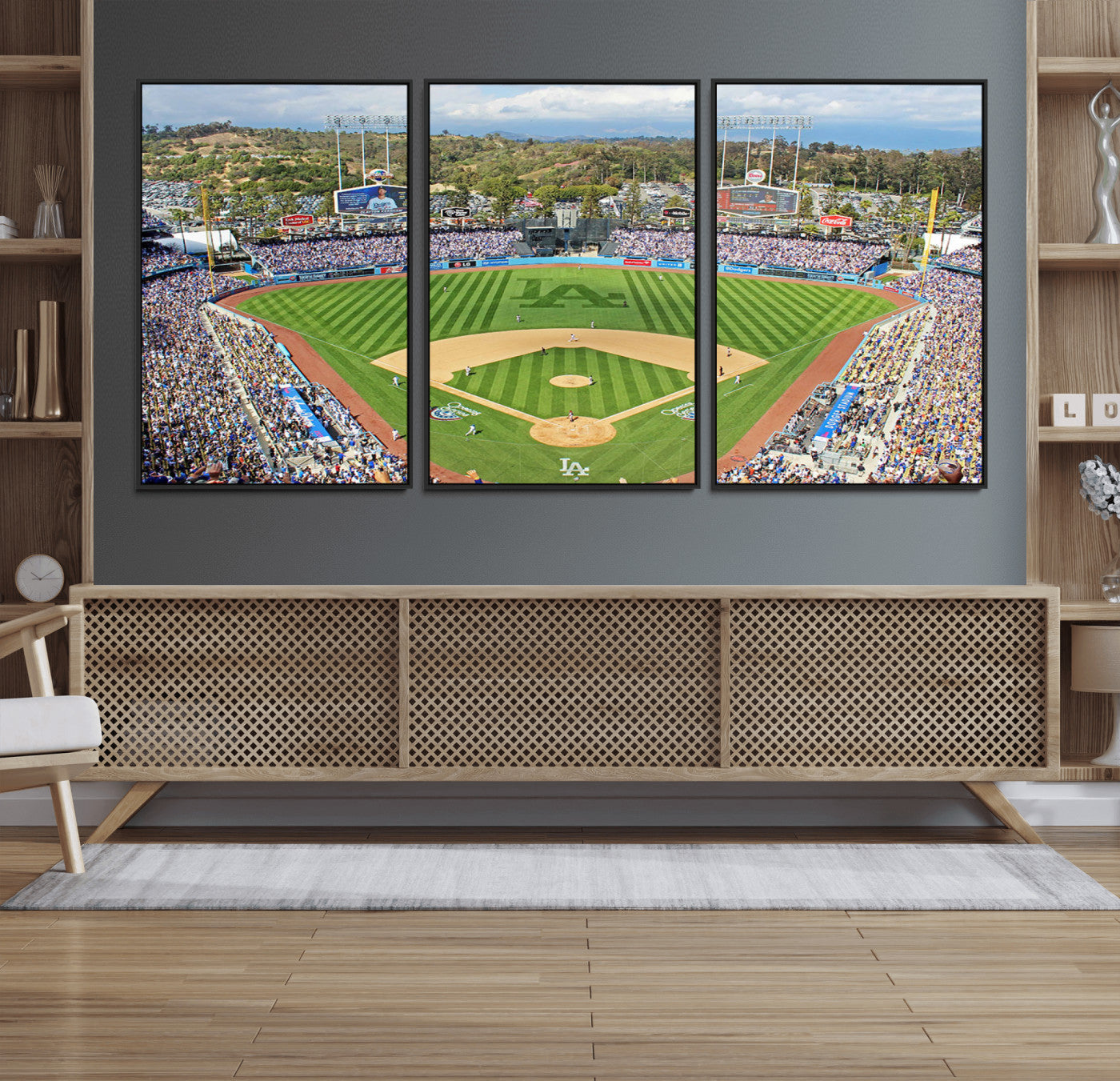 MGV-FC-60X30-3P - Citi Field Wall Art Print | 3-Panel New York Mets Baseball Stadium Canvas Print | Framed Sports Decor for Living Room, Man Cave, or Office