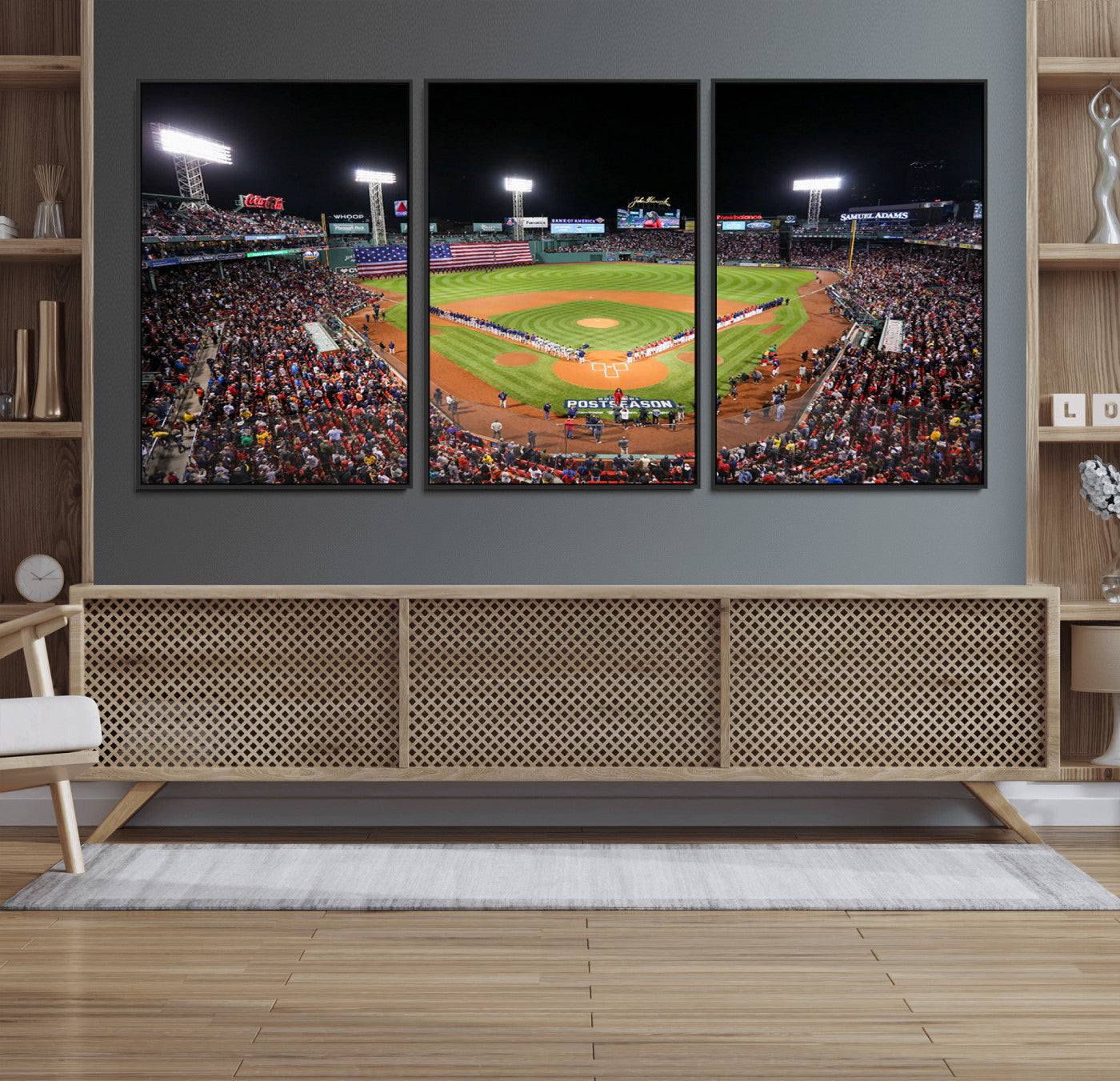47365-MGV-FC-60X30-3P_Black-Fenway Park Wall Art Canvas Print | Large Baseball Stadium Canvas Print for Boston Red Sox Fans |