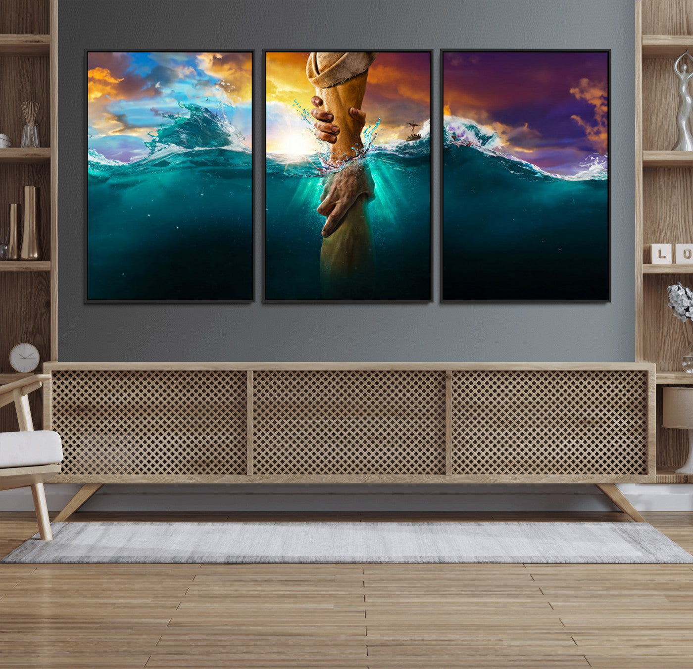 MGV-FC-60X30-3P - God Hand Wall Art Canvas Print