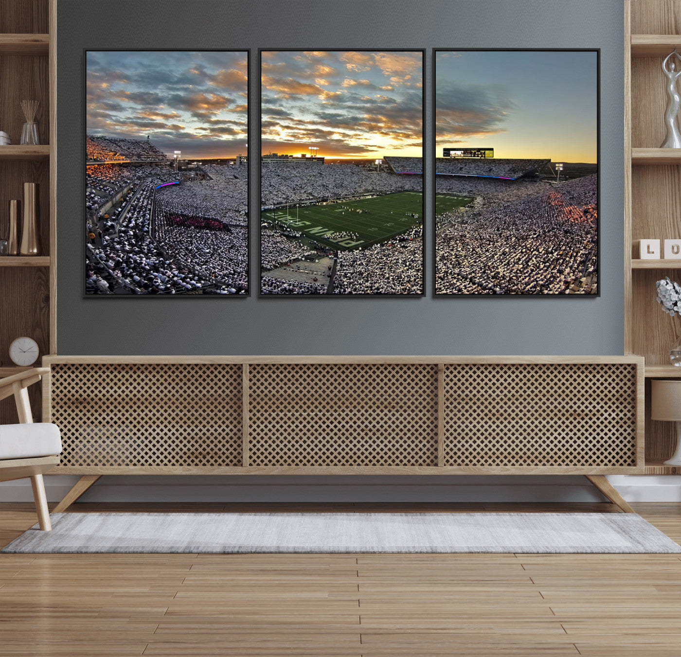 38807-MGV-FC-60X30-3P_Black-Beaver Stadium Wall Art - Penn State Stadium Wall Art | Penn Nittany Lions Football Match for Sport