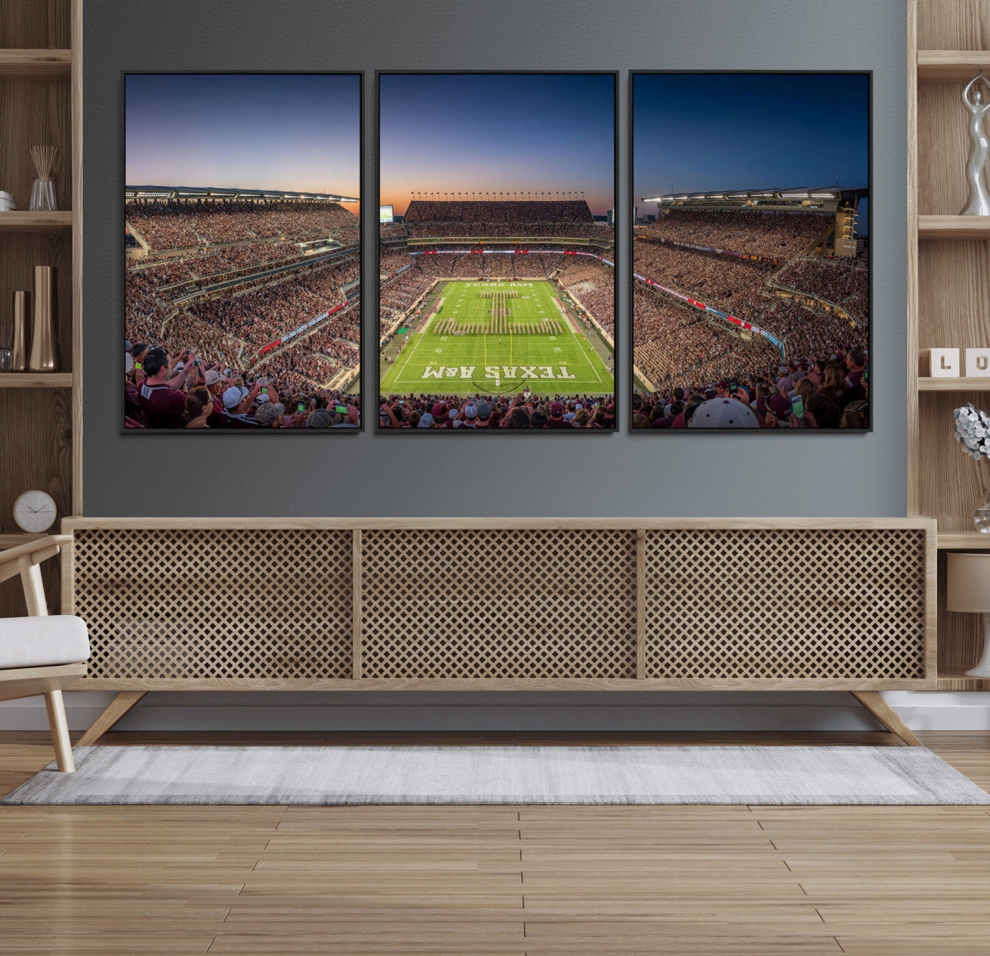 17421-MGV-FC-60X30-3P_Black-Kyle Field Wall Art Print | Large Texas A&M Aggies Football Canvas Print for Sports Enthusiasts |