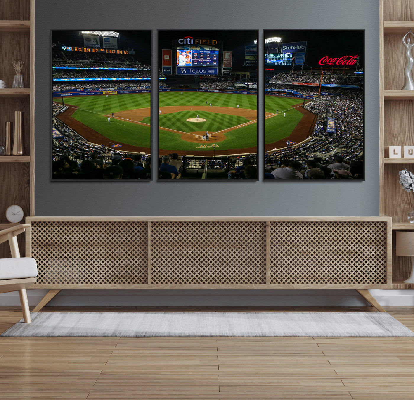 83979-MGV-CV-36X24-Oakland Athletics Baseball Print - RingCentral Coliseum Stadium Wall Art Canvas Print