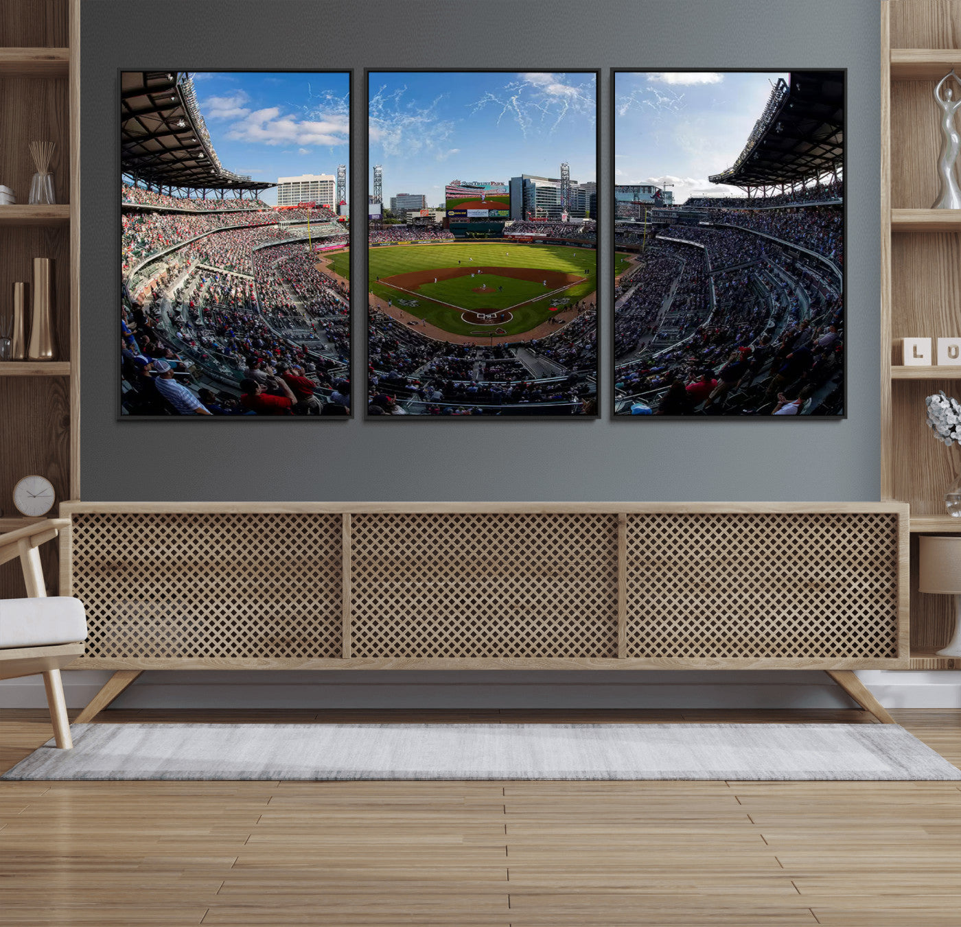 78608-MGV-FC-60X30-3P_Black-Truist Park Stadium Canvas Wall Art - Atlanta Braves Game Day Exclusive Decor