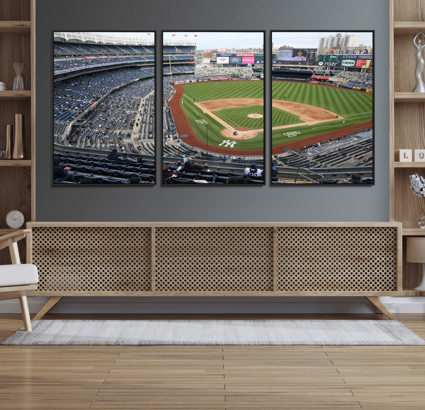 45784-MGV-FC-60X30-3P_Black-New York Yankees Baseball Team Print - Yankee Stadium Wall Art Canvas Print