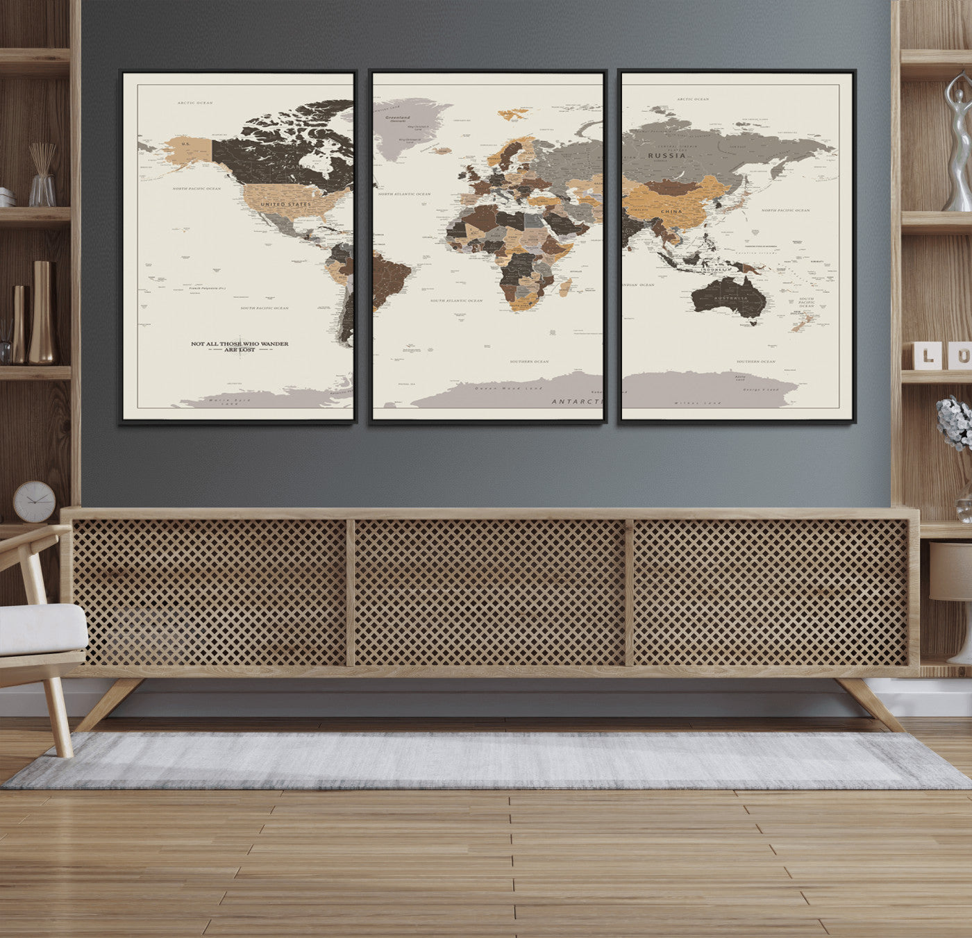 90426-MGV-FC-60X30-3P_Black-Push Pin World Map Canvas Print – Travel Tracker Wall Art for Couples, Perfect Anniversary Gift for Home or Office Decor