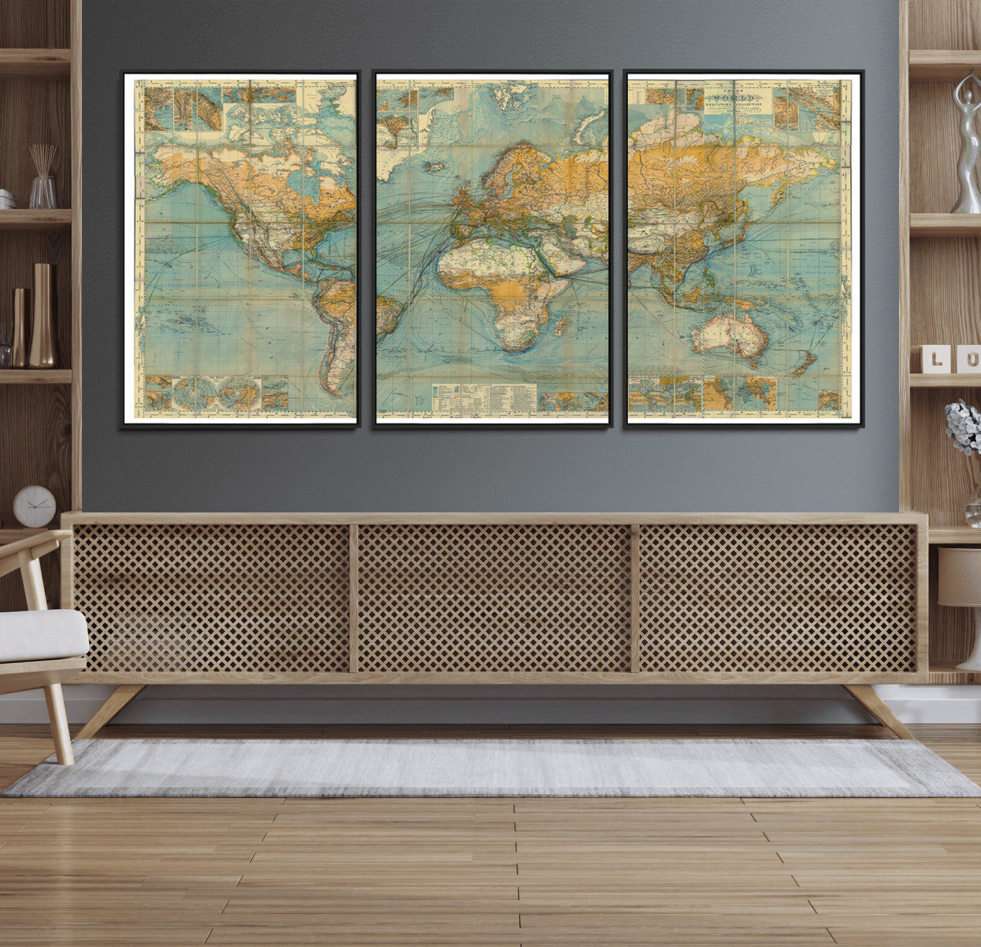 10247-MGV-FC-60X30-3P_Black-Push Pin World Map Canvas Print – Travel Tracker Wall Art for Couples, Perfect Anniversary Gift for Home or Office Decor