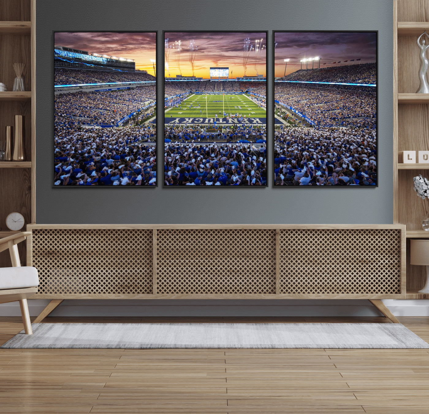 78524-MGV-FC-60X30-3P_Black-Kroger Field Wall Art Print - Kentucky Stadium Wall Art Print - Sunset Football Stadium Wall Decor -