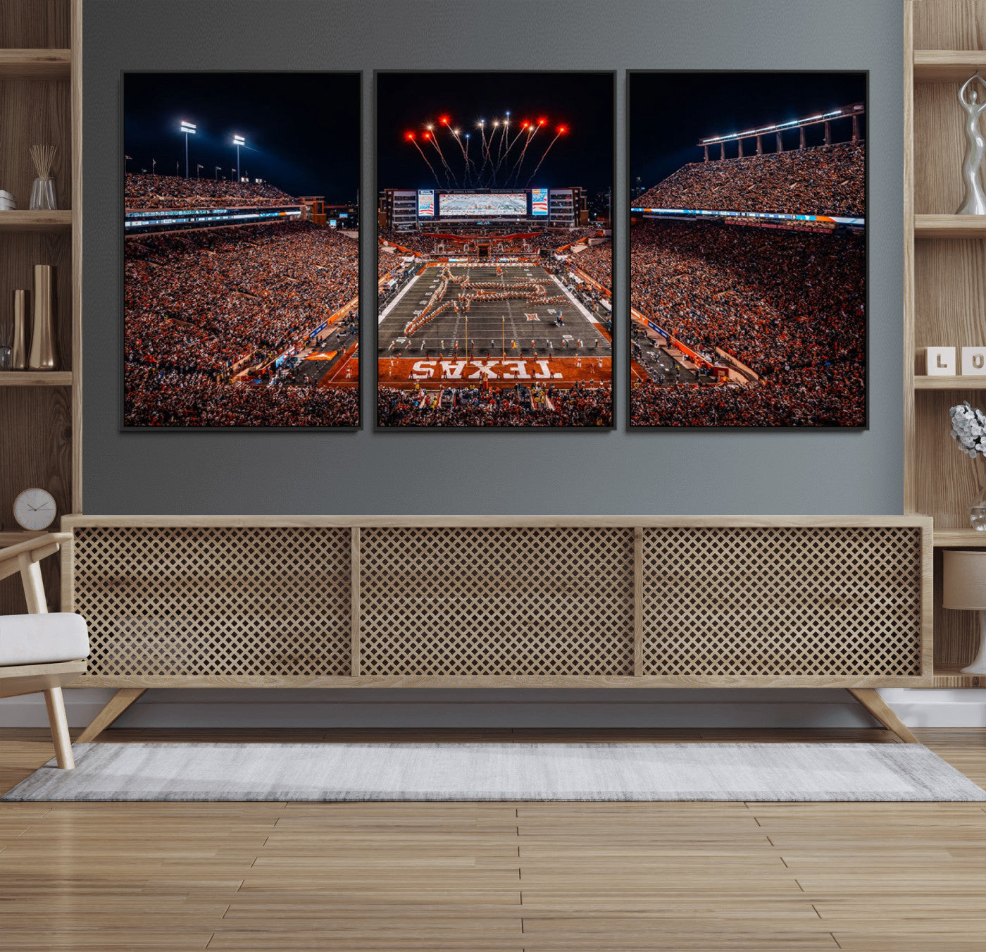 58778-MGV-FC-60X30-3P_Black-Texas Memorial Stadium Wall Art Canvas Print