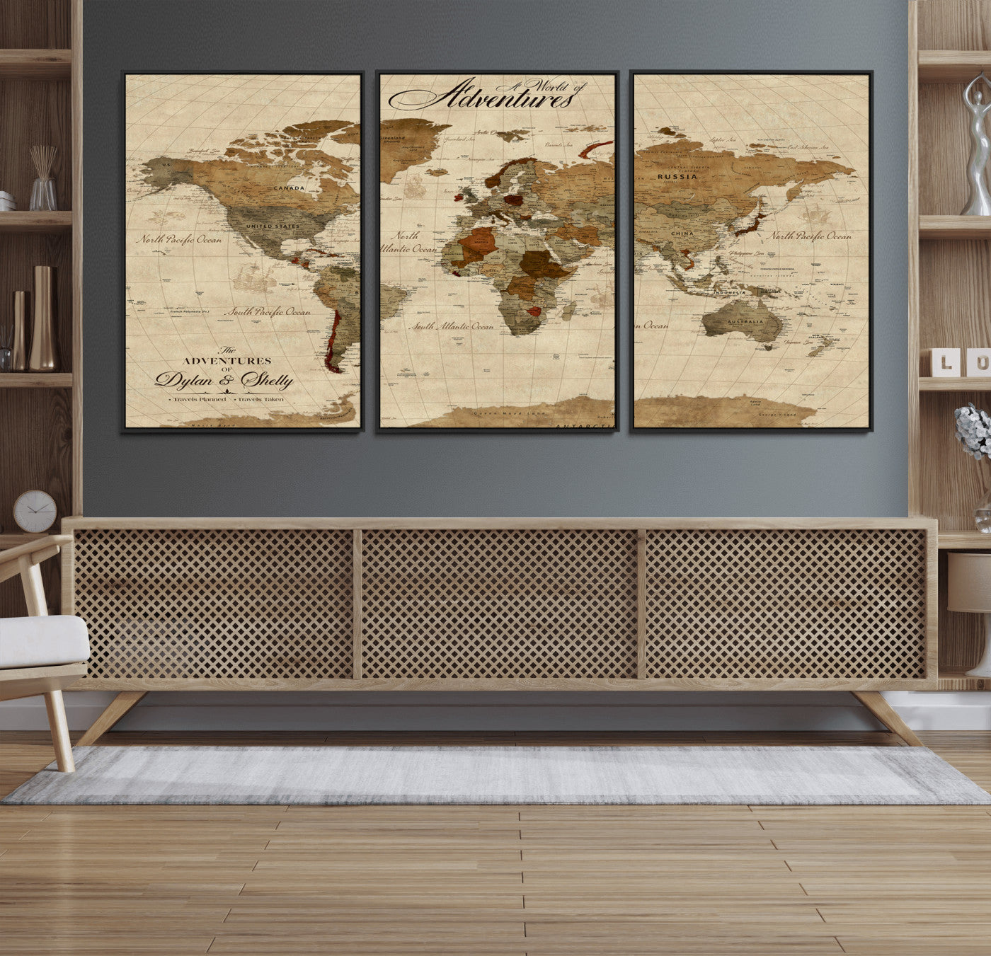 86359095-MGV-FC-60X30-3P_Black-Bison Wall Art Canvas Print, Buffalo Canvas Print Print, Framed American Bison Decor Art Print, Large Frontier Style Printing Perfect