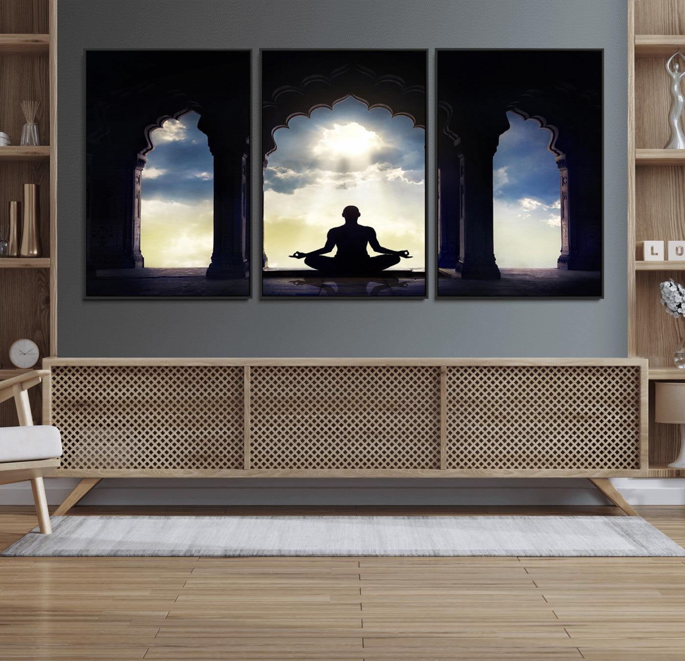26862-MGV-FC-60X30-3P_Black-Women and Yoga Wall Art Canvas Print