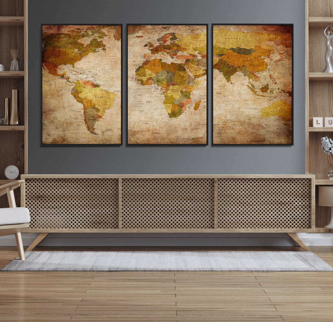 73515-MGV-FC-60X30-3P_Black-Push Pin World Map Canvas Print – Travel Tracker Wall Art for Couples, Perfect Anniversary Gift for Home or Office Decor