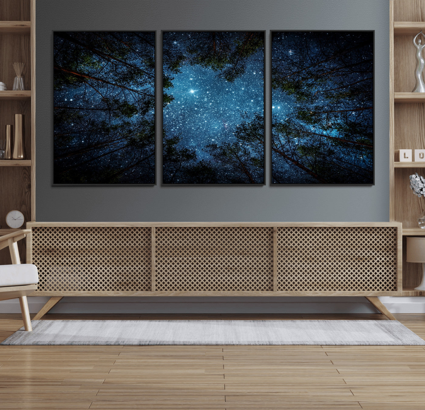 79948-MGV-FC-60X30-3P_Black-Forest and Stars Wall Art Canvas Print