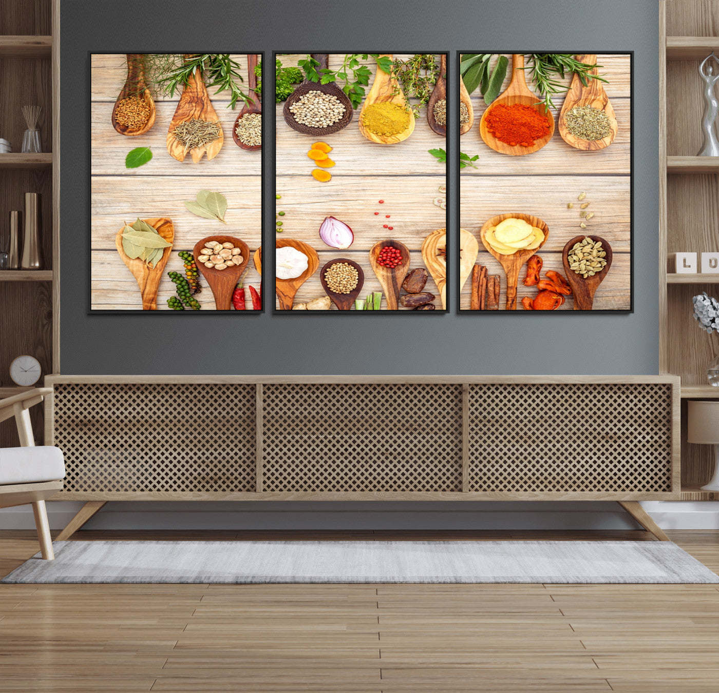 29667-MGV-FC-60X30-3P_Black-Kitchen Spice on the Table Wall Art, Kitchen Spice Wall Art Canvas Print