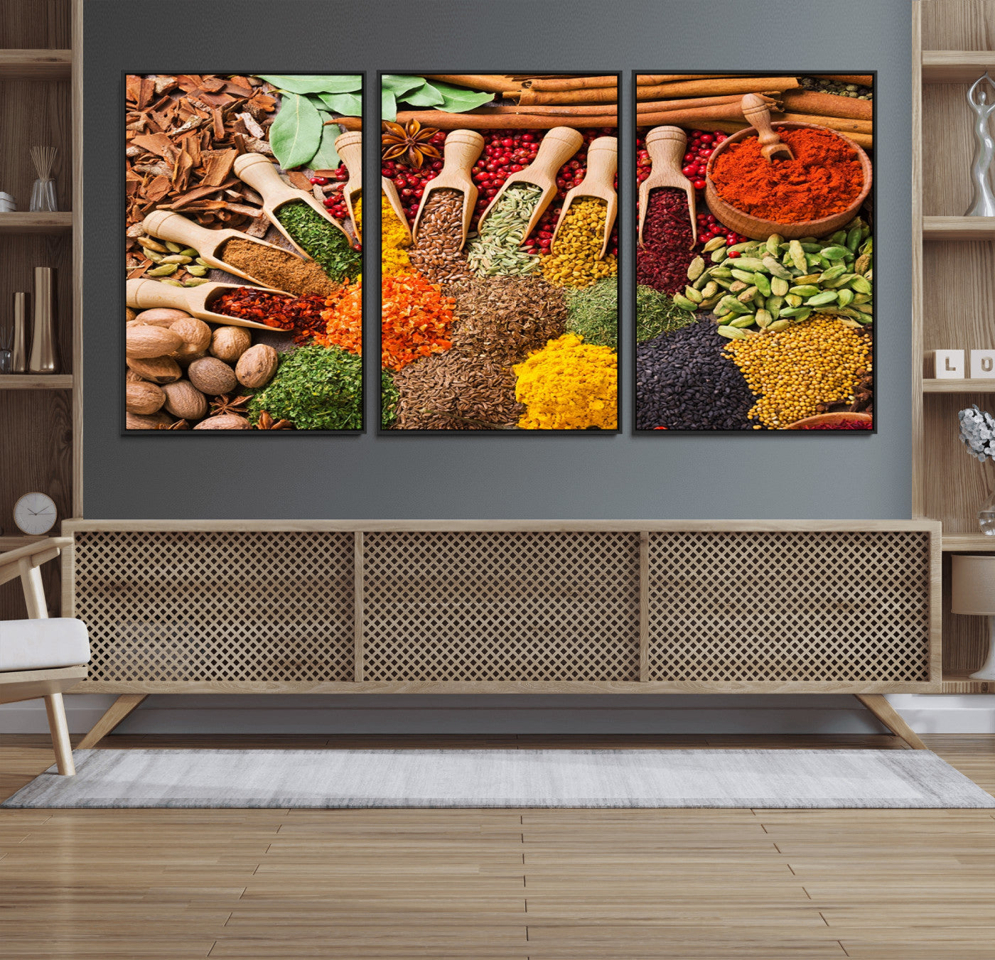 53954-MGV-FC-60X30-3P_Black-Spices Kitchen Wall Art Canvas Print