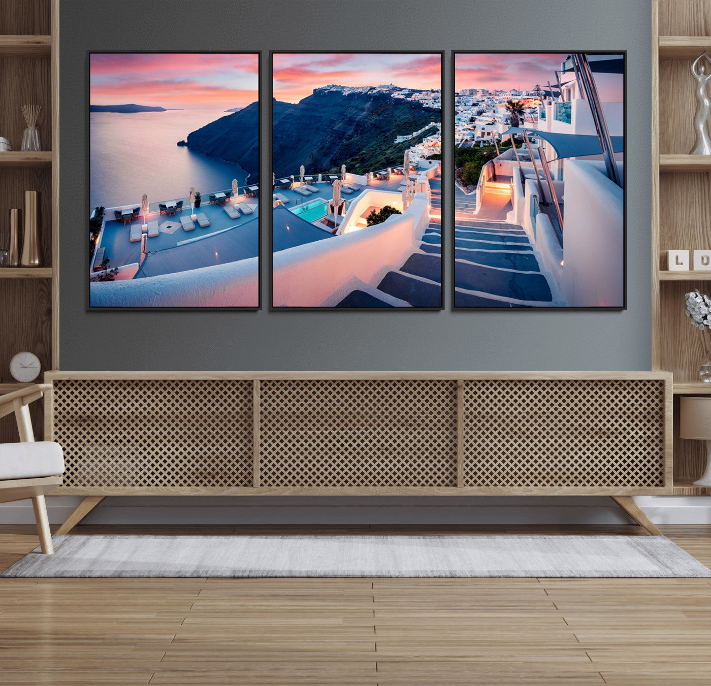 65067-MGV-CV-36X24-Greece Santorini Wall Art Landscape Canvas Print