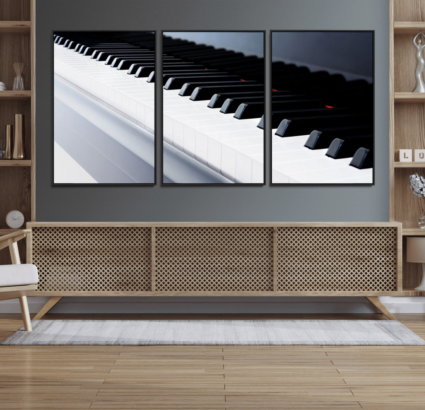 73351-MGV-FC-60X30-3P_Black-Piano Artwork Canvas Wall Art Print