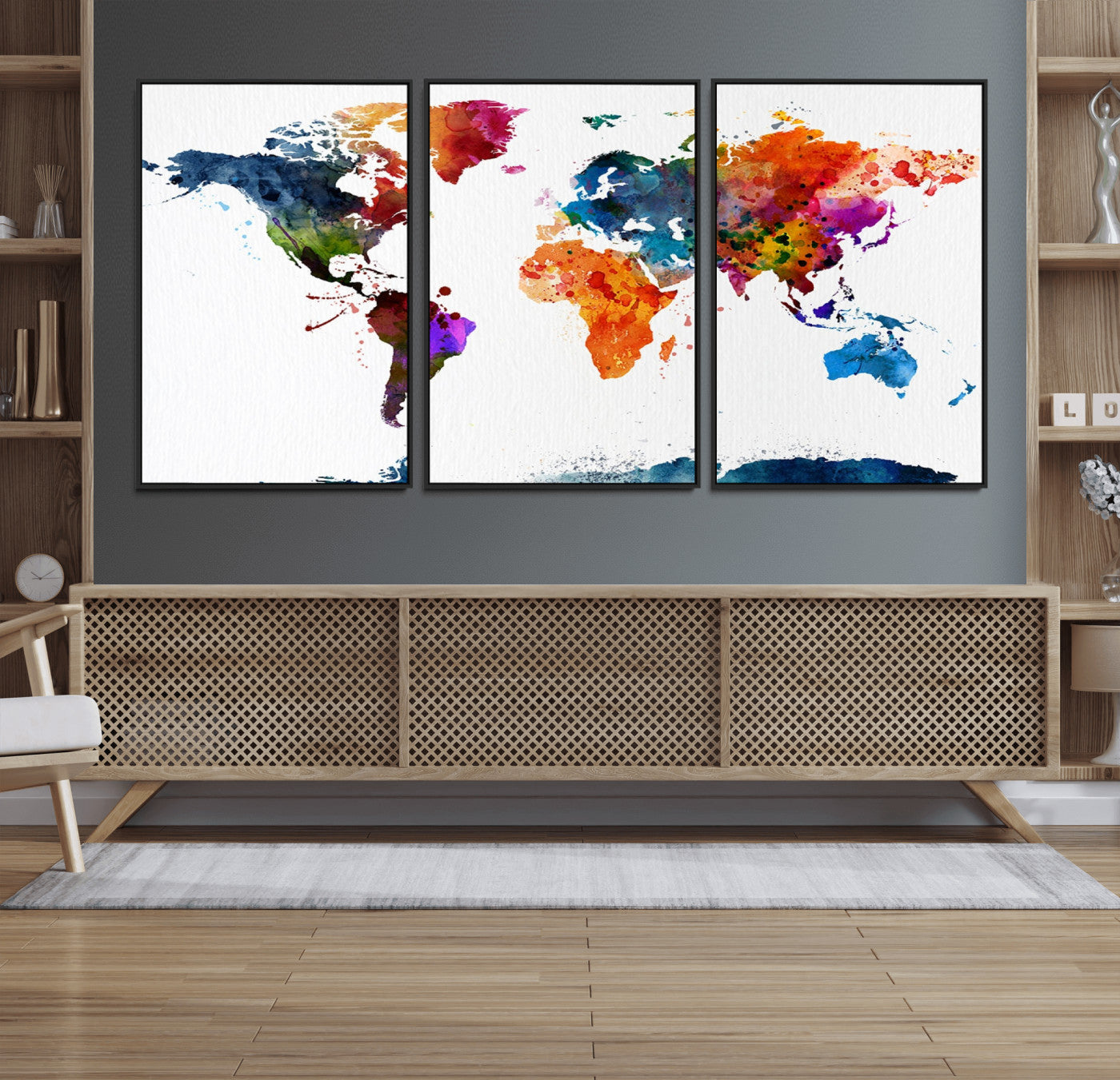 37825-MGV-FC-60X30-3P_Black-Push Pin World Map Canvas Print – Travel Tracker Wall Art for Couples, Perfect Anniversary Gift for Home or Office Decor